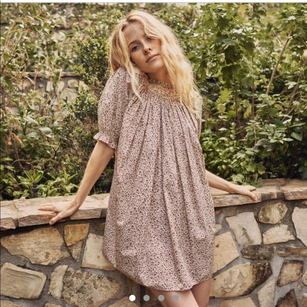 Doen Odessa Puff Sleeved Dress in Brown